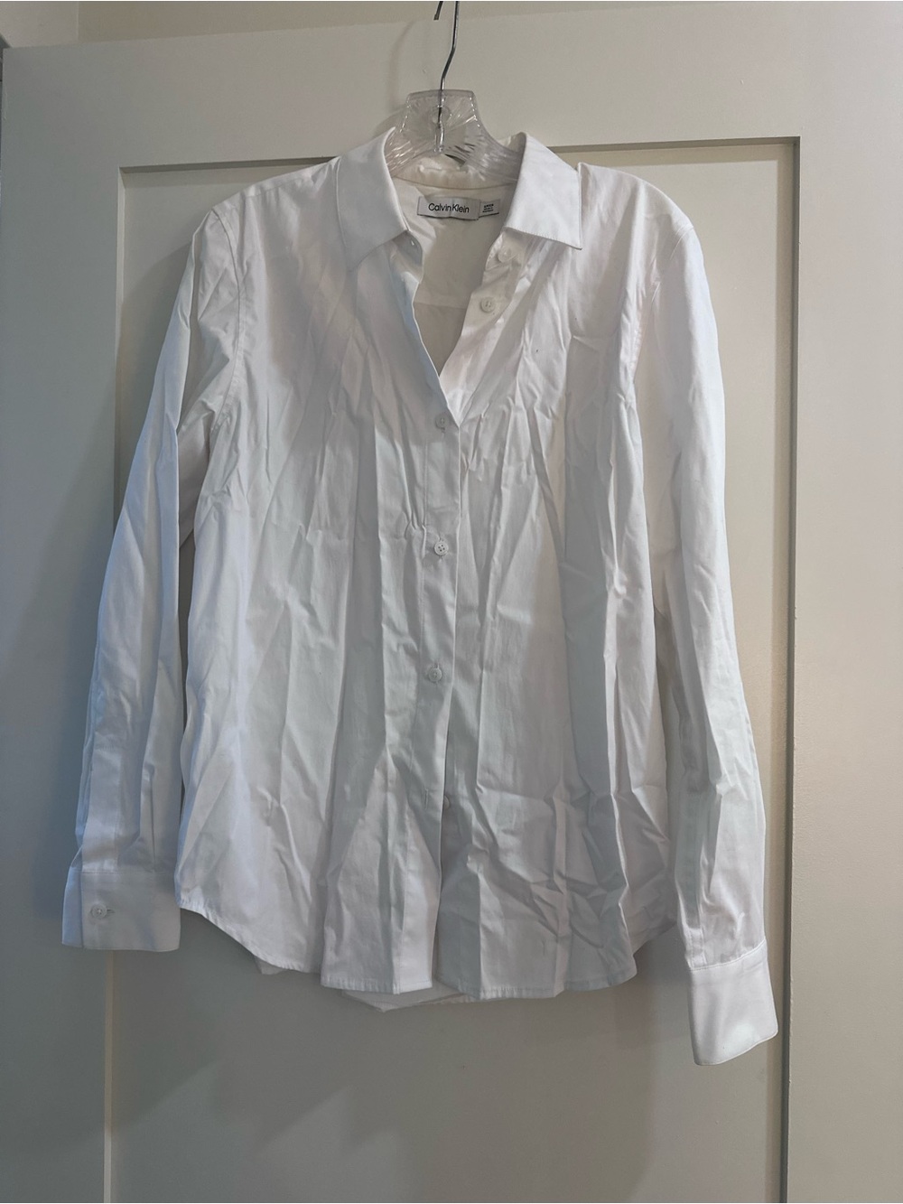 Calvin Klein White Long-Sleeve Button Shirt